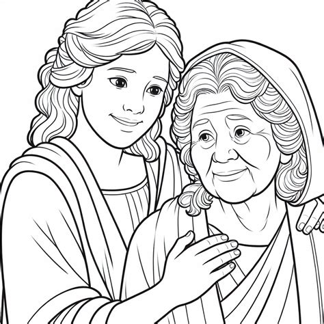 Ruth and naomi coloring page - Coloring Pages