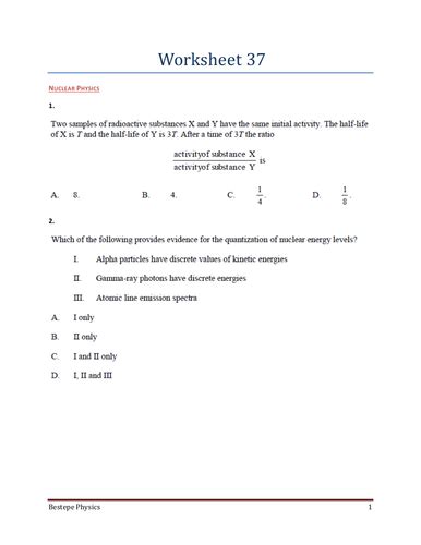 IB Nuclear Physics | Teaching Resources 