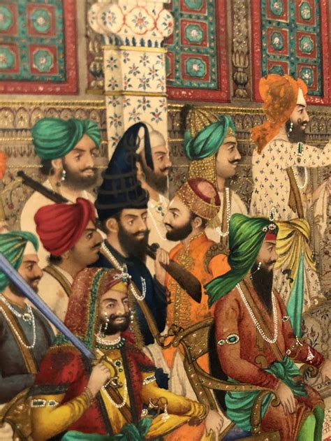 Akali At The Court Of Ranjit Singh Mughal Paintings Ancient Indian