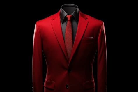 Elegant men red suit formal. Generate Ai