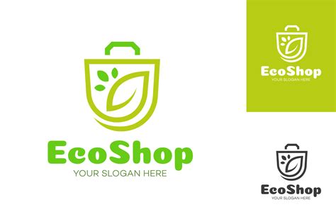 Eco shop logo consisting of shopping bag and leaf 7656563 Vector Art at Vecteezy