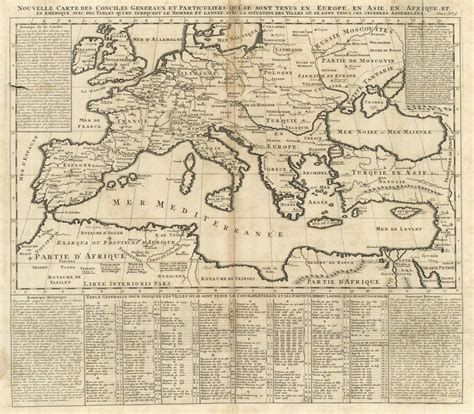 Nouvelle Carte Des Conciles Generaux Et Particuliers Qui Se Sont Tenus