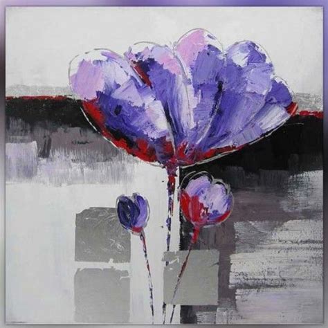 Fleur Violette Abstraite Peinture Fleurs Tableau Fleurs Comment Peindre