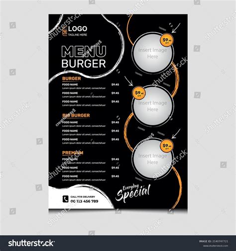 Burger Menu Template Design Stock Vector (Royalty Free) 2140747721 ...