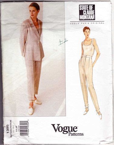 State Of Claude Montana Vogue Patterns 1395 Womens Jacket Pants Tops