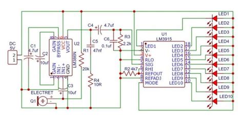 LM3915 Based LED VU Meter Circuit Diagram And Working CompileIoT