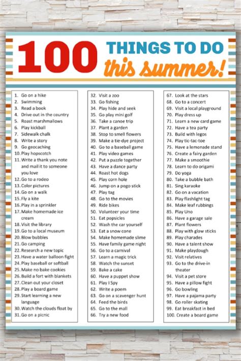 100 Things To Do This Summer