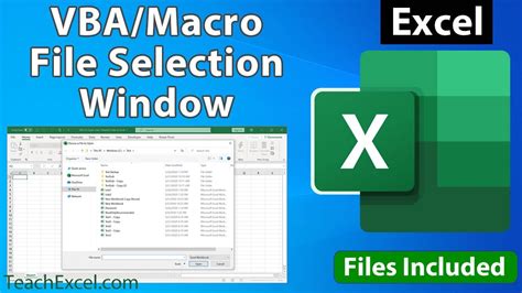 Easy Vba File Selection Window To Open Files In Excel Youtube