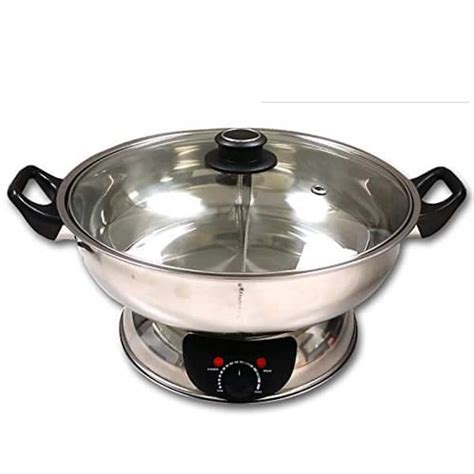 Sonya Shabu 7 75 In Stainless Steel Electric Wok Mongolian Hot Pot