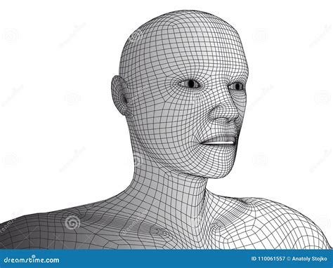 Human Head 3d Wireframe Vector Isolated. Stock Vector - Illustration of metaphor, generated ...