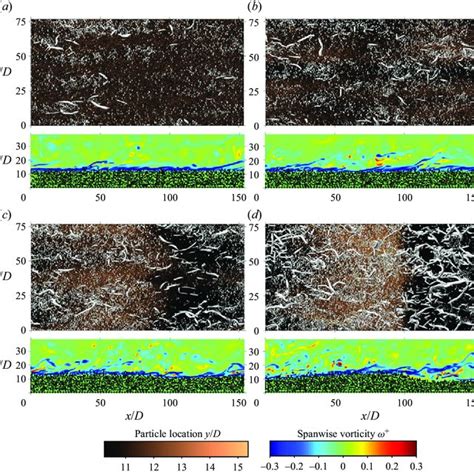 Instantaneous Snapshots Of The Flow Field And Particle Positions Of