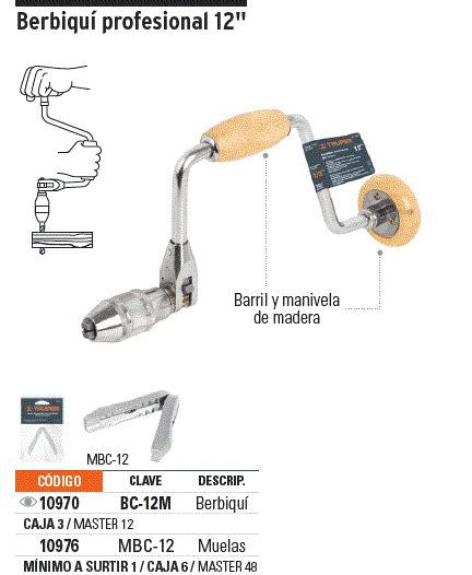 Bc M Truper Berbiqu Profesional Perilla De Madera Truper
