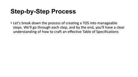 Crafting Effective Tables Of Specifications TOS Pptx