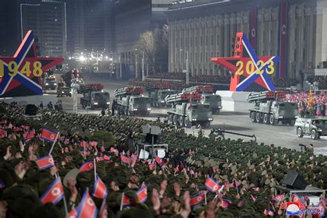 North Korea Shows Off Nuclear Arsenal At Night Time Parade Military