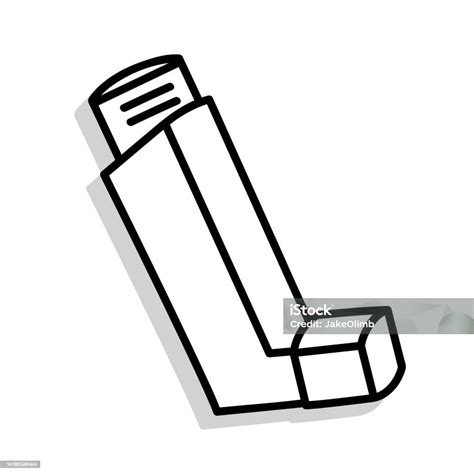 Asthma Inhaler Doodle 5 Stock Illustration Download Image Now Asthma Inhaler Black And