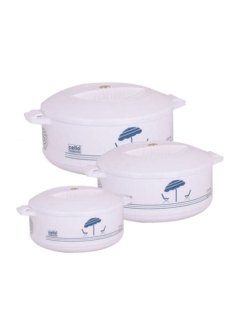 Cello Hot Pot Set Different Sizes White