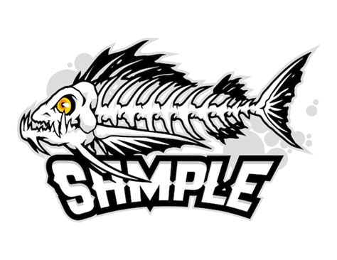 Premium Vector Illustration Of Angry Fish Bones Cartoon Vector