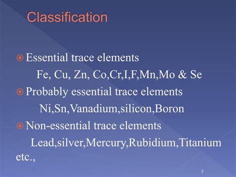 Essential trace elements