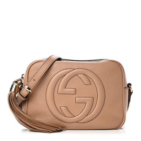 Gucci Pebbled Calfskin Small Soho Disco Bag Camelia Fashionphile