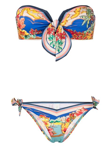 Zimmermann Alight Illustration Print Bikini Multicolour Editorialist