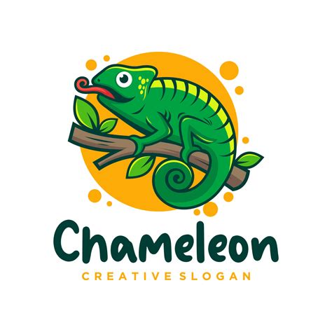 Chameleon Mascot Logo Design Vector Illustration 17503791 Vector Art At Vecteezy