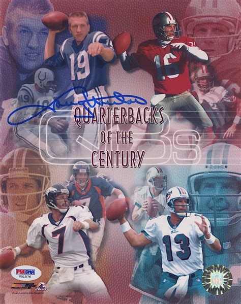 Johnny Unitas Signed Colts Quarterbacks Of The Century 8x10 Photo