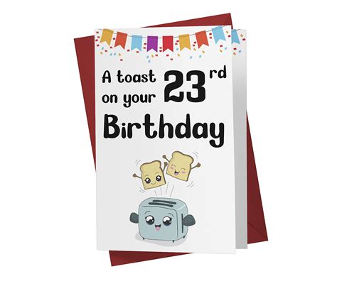 Buy Funny 23rd Toast Birthday Card Funny 23 Years Old Anniversary