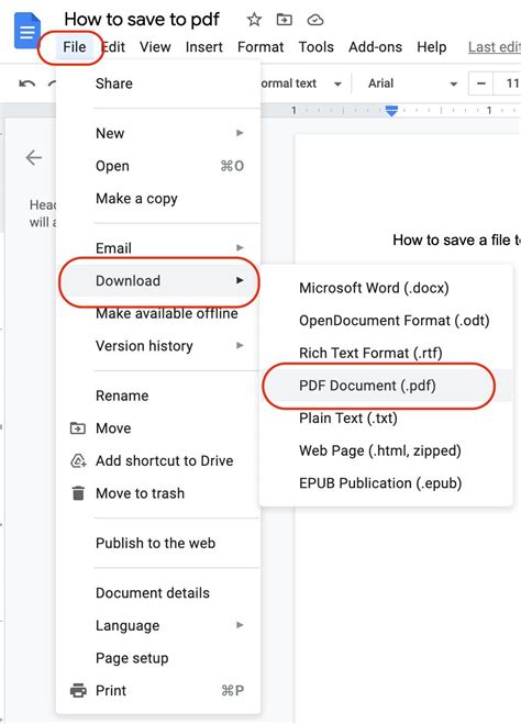 How To Save A Google Doc As A Pdf