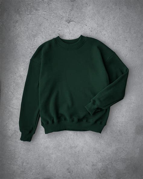 Drop Shoulder Crewneck Forest Green Hours