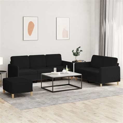 Ensemble De Canap S Pcssofa Pour Salonbanquette Avec Coussins Noir