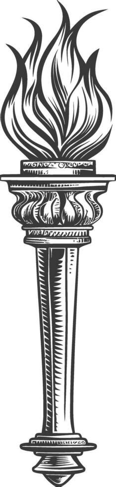 Ornate Detailed Torch with Flame 47504890 Vector Art at Vecteezy