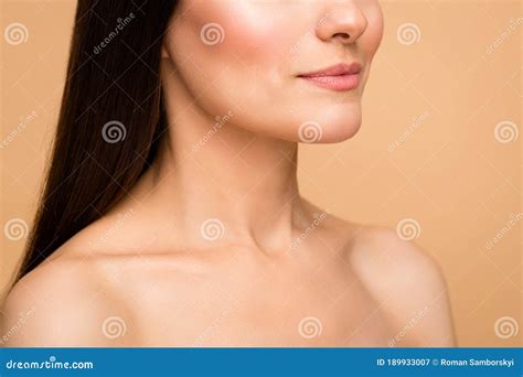 Closeup Cropped Profile Photo Of Latin Naked Lady Presenting Natural Beauty No Makeup Showing