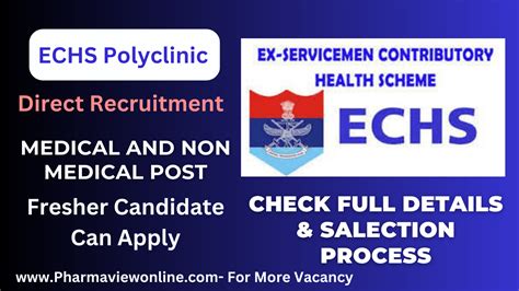 Echs Polyclinic Pharmacist Medical Staff Recruitment