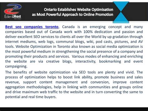 PPT - Organic Search Engine Optimization - Eden P Host PowerPoint