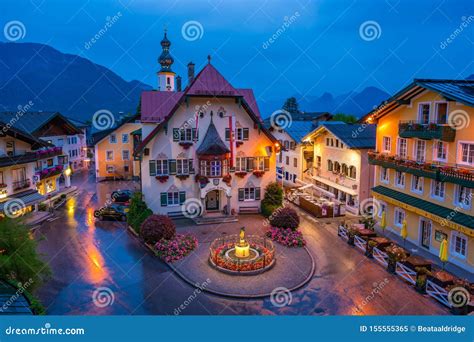 Sankt Gilgen at Night, Austria Editorial Image - Image of austria ...