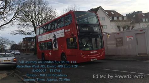 Full Journey On London Bus Route 114 Ruislip Mill Hill Broadway