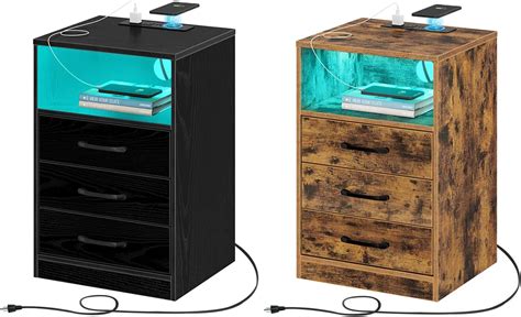 Amazon Seventable Nightstand With Charging Station And LED Lights