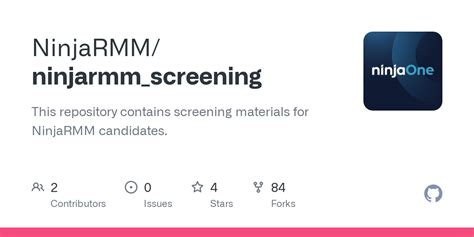 GitHub NinjaRMM Ninjarmm Screening This Repository Contains