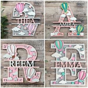 Hot Air Balloon Nursery Sign Sizes Baby Name Wall Art