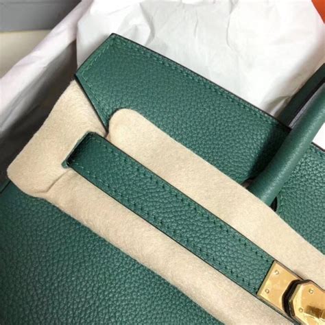 Hermes Birkin 35cm Togo bolsas de couro verde Luxo acessível