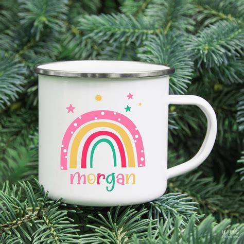 Enamel Mug Kids Personalized Cute Kids Mug Kids Enamel Mug Cute Rainbow ...