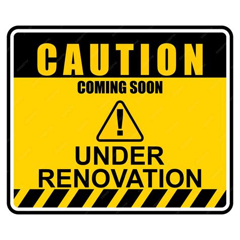 Premium Vector | Caution Coming soon under renovation sign vector