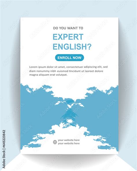 learning English book cover design template. blue book cover design ...