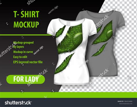 Tshirt Template Fully Editable Torn Clothes 库存矢量图（免版税）1064554868