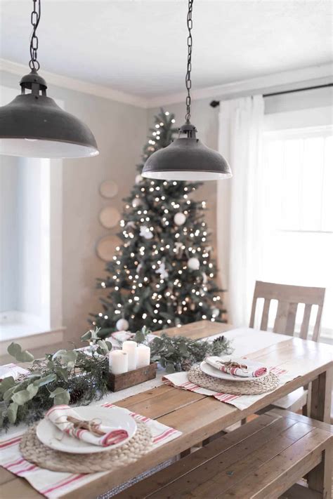 Farmhouse Christmas Dining Room Christmas Dining Room Living Room