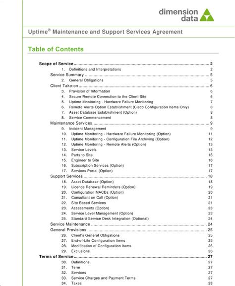 Msp Contract Template