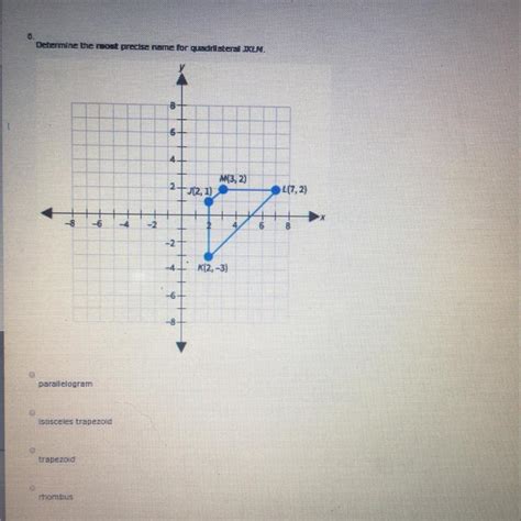 FREE Determine The Most Precise Name For Quadrilateral JKLM Brainly