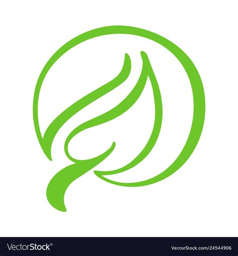 Logo Of Green Leaf Tea Ecology Nature Element Vector Image