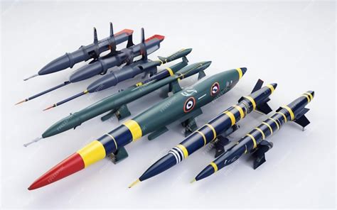 Premium AI Image | Flat cruise missile collection Set of combat weapons ...