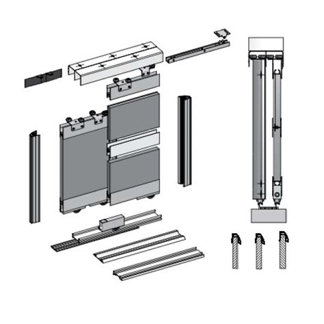 Bimak Super Duo Sliding Door Kit Colour Silver 4 Doors 4m Tracks